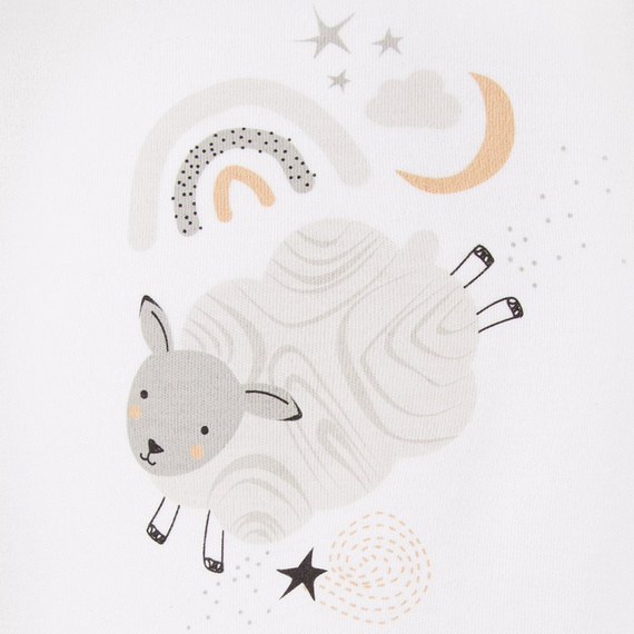 Body z długim rękawem Mellow Ewa Klucze - biały