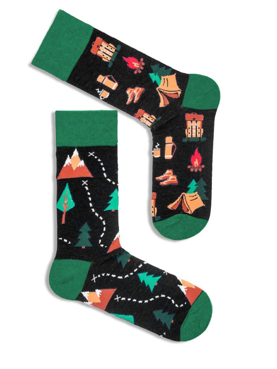 Skarpety męskie Milena 0125.053 Trekking – wygodne i wzorzyste, Czarny