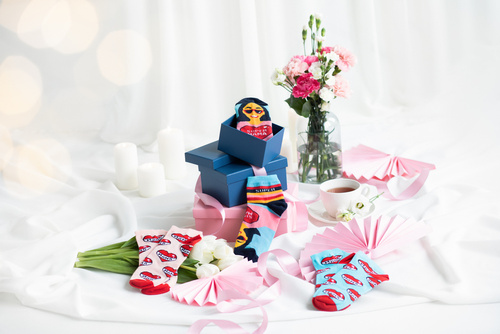 Skarpety damskie K89S Super Mama Italian Fashion - granat/kolory