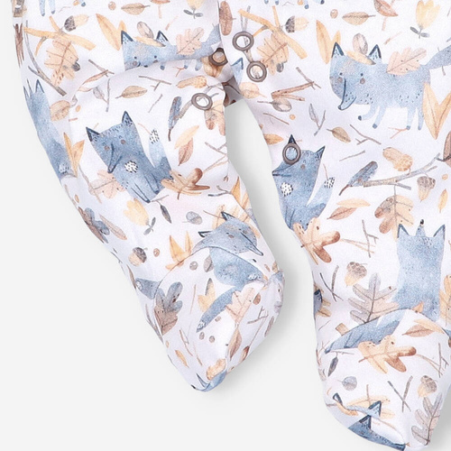 Pajacyk z bawełny organicznej Skarby Jesieni Nini druk