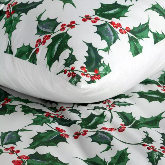 Pościel świąteczna liście z mikrowłókna Eurofirany