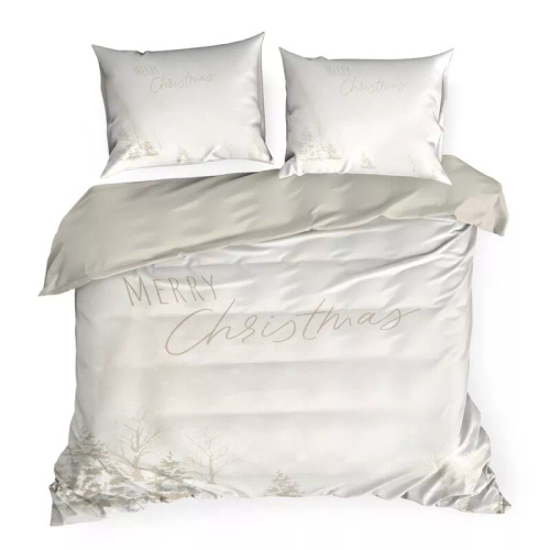 Snowflake Eurofirany Pościel świąteczna z mikrowłókna – biała zimowy pejzaż