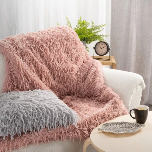 Koc narzuta włochacz Adore futrzak Eurofirany pudrowy