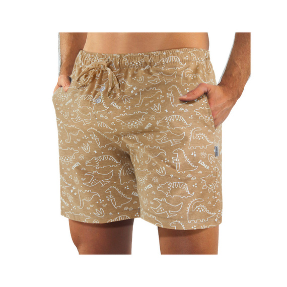 Bawełniana piżama męska, krótki rękaw i spodenki 2651/03 Sesto Senso - beżowy