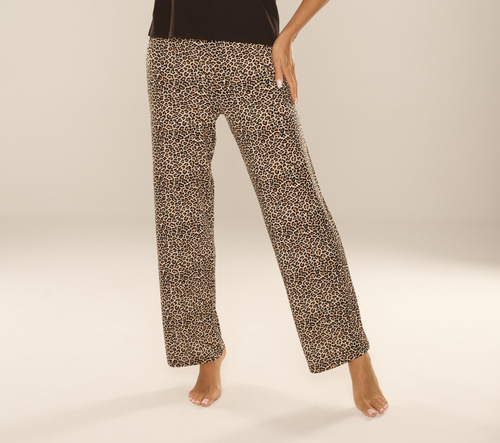 Spodnie piżamowe Kendall 852 – wiskoza, panterka, wygoda i styl, De Lafense