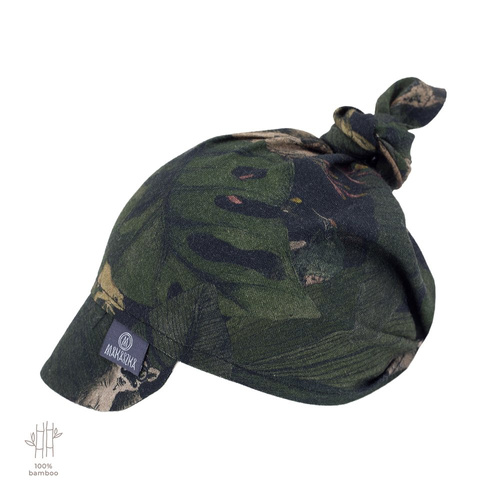 Chustka z daszkiem na gumce 100% Bamboo Woodland- Makaszka