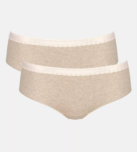 Figi Damskie GO Ribbed R Hipster C2P 2-pak Sloggi - grey combination