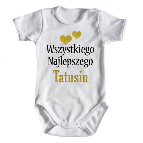 Body krótki rękaw "Wszystkiego najlepszego TATUSIU" Moocha czarny