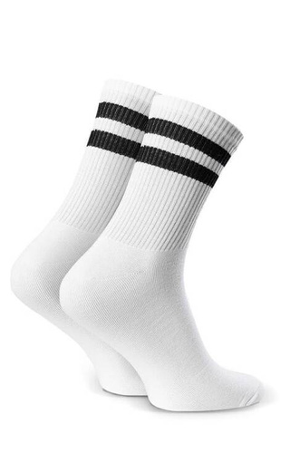 art.057 Paski Skarpety Męskie Steven - 337 białe