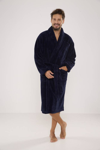 811 Plusz szlafrok męski De Lafense - granatowy
