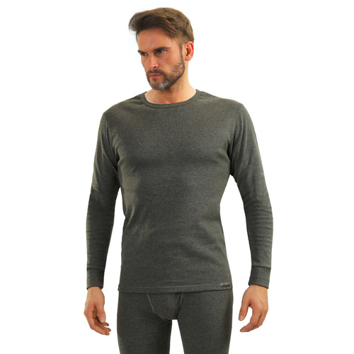 111 Podkoszulek bawełniany z długim rękawem Sesto Senso- ciemny melanż 