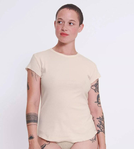 Bluzka z krótkim rękawem GO Ribbed T-Shirt Sloggi - Angora