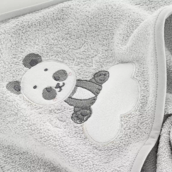 Niemowlęce okrycie kąpielowe Baby 63 Panda Eurofirany srebrny