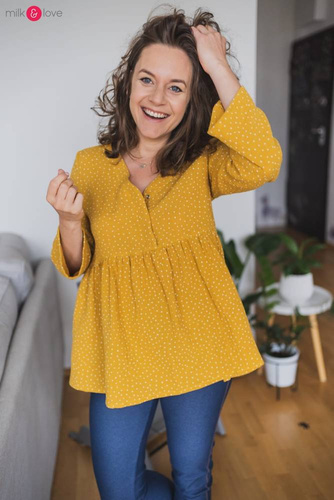 Tunika z muślinu organicznego Mother Nature Milk&Love wrzosowy