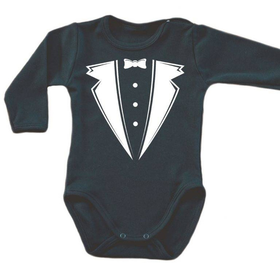 "Smoking" body długi rękaw Moocha biały