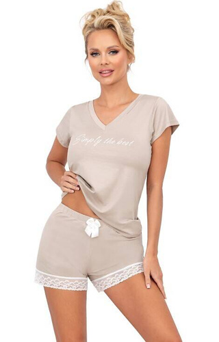 Piżama damska Simply 1/2 Donna  beżowy
