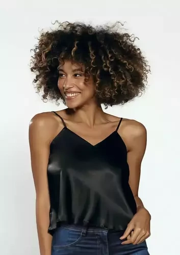 Top damski, wąskie ramiączko Karen DKaren - czarny