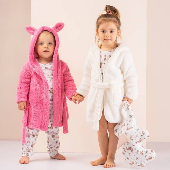 Szlafrok dziecięcy 019 02 "Basic" Nicol - ecru