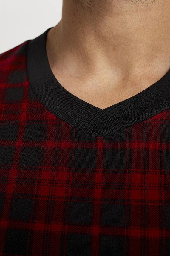 Piżama Męska długi rękaw, długie spodnie Eliasz Italian Fashion - druk/czarny