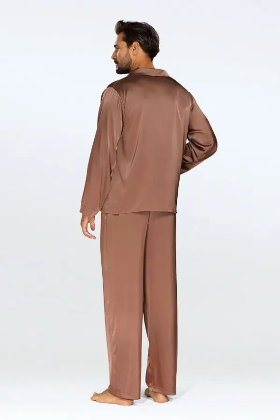 Komplet satynowy Lukas - jasny brąz