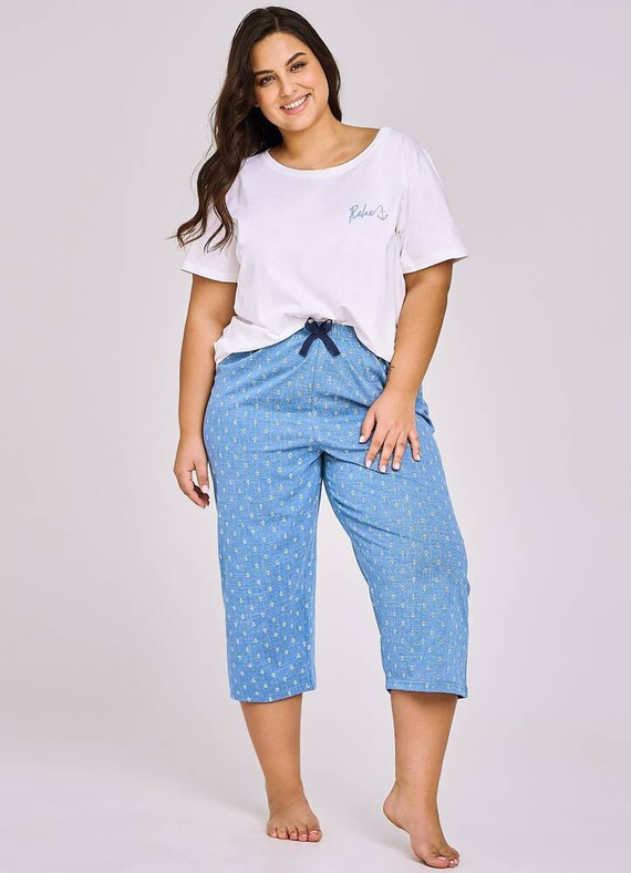 Piżama damska 3162 Leona Taro perłowy