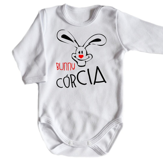 "BUNNY CÓRCIA"  body długi rękaw Moocha biały