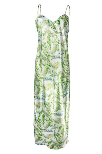 Długa halka satynowa Flowers  DKaren - DK-HI 11 biały