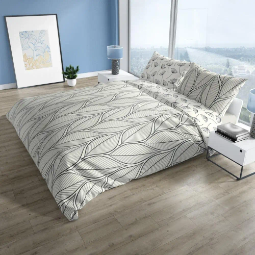 Pościel bawełniana Pure 04 liście dmuchawce Faro beżowy 