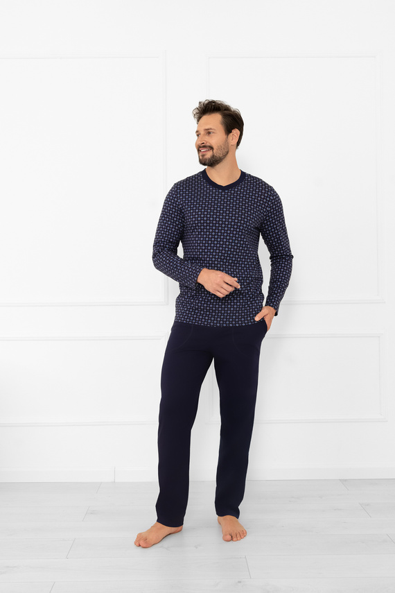 Italian Fashion Gerard – piżama męska bawełniana, długi rękaw i spodnie