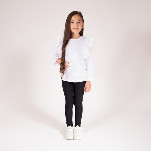 Dziewczęce legginsy 198282 Viki Nicol – czarne, bawełniane, elastyczne, Polska jakość