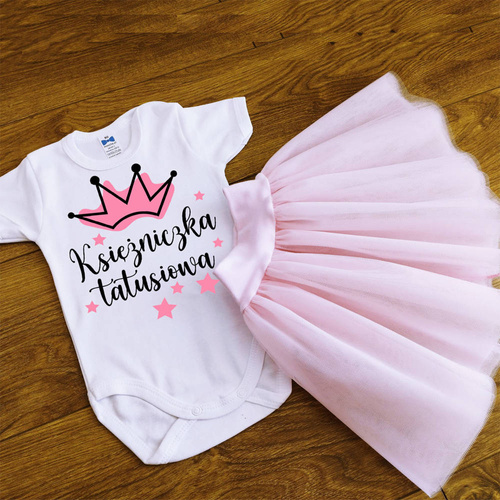 Body krótki rękaw "Księżniczka tatusiowa" Moocha biały