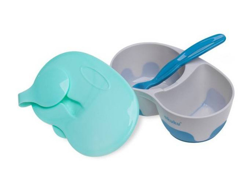 Miseczka dwukomorowa ALA0428 Akuku szary