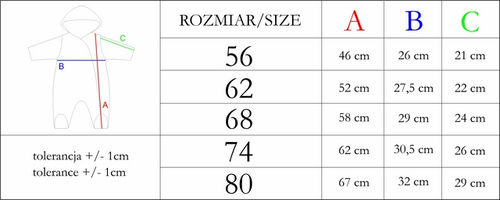 Pajacyk dresowy z luną 208270 Lizy Nicol 