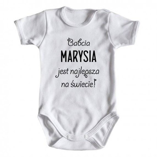 Body krótki rękaw "Babcia najlepsza na świecie"" Moocha biały 