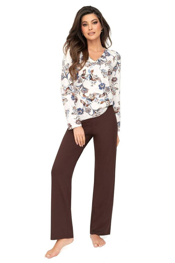 Piżama damska Naomi Long Donna brązowy