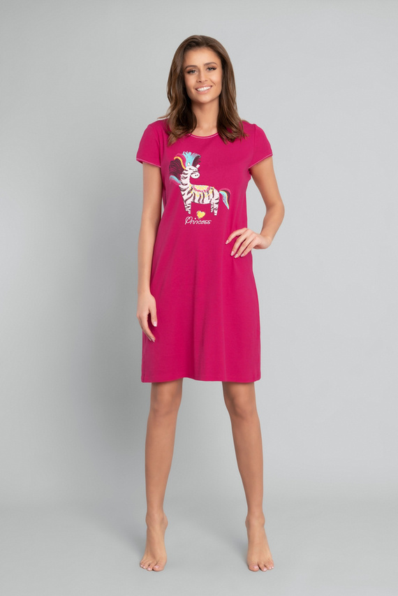 Koszula nocna damska Crazy Italian Fashion- karmazynowy