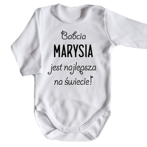 Body długi rękaw "Babcia najlepsza na świecie"" Moocha biały 