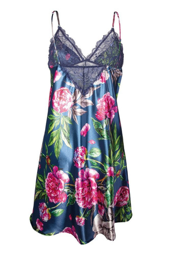 Halka satynowa Flowers  DKaren - DK-HA 01 granatowy