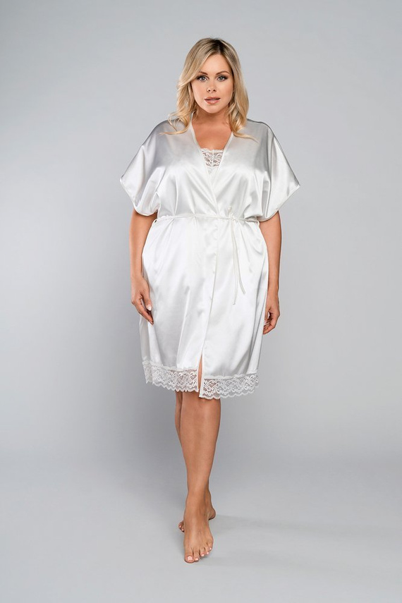 Szlafrok krótki rękaw Dotyk Italian Fashion - ecru