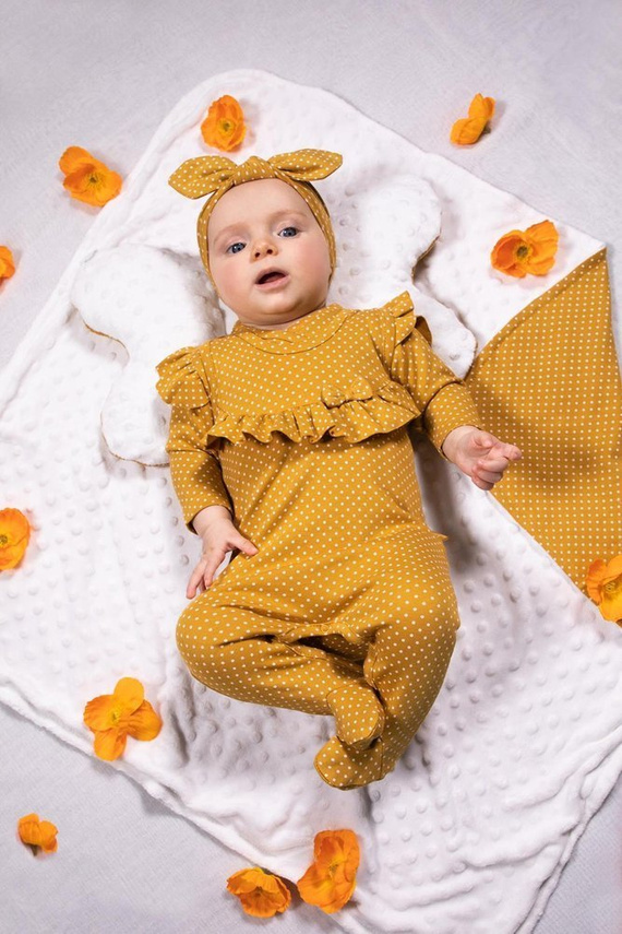 176064 Michalina Opaska niemowlęca Nicol - musztardowy