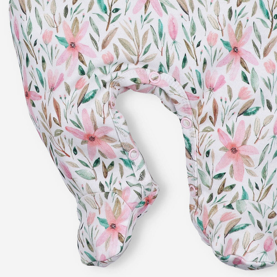 Śpiochy z bawełny organicznej Pink Flowers Nini
