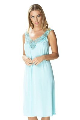 Koszula nocna damska 4114 Róża Mewa jasny turkus