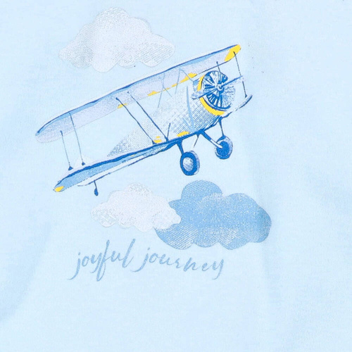 Bluzka z bawełny organicznej Samoloty Nini błękitny