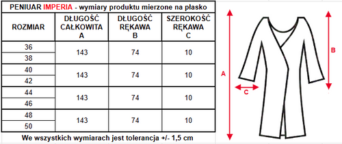 86664 Imperia Szlafrok peniuar Mewa - morelowy
