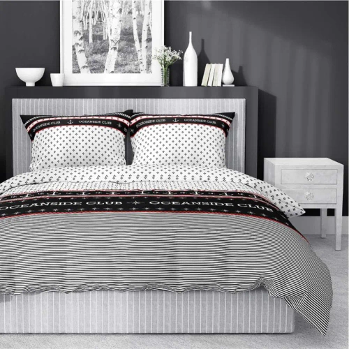 Pościel satynowa marynarska 4920 B Home Satin Detexpol czarny 