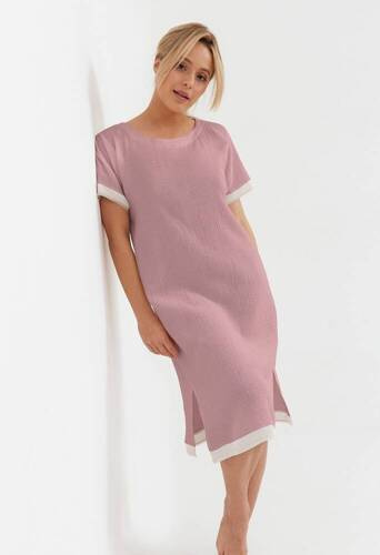 Koszula nocna muślinowa 229   Cana- pudrowy róż