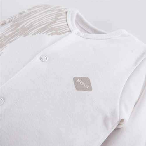 Pajac niemowlęcy ze stópkami Pacific Eevi - biały druk