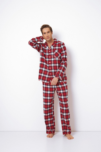 Piżama Męska Michael Long Aruelle - red