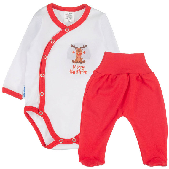 Komplet body z półśpiochem Merry Christmas Martex czerwony 