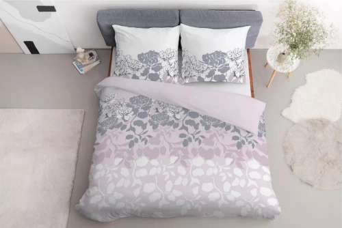Pościel satynowa kwiaty 5090 A Home Satin Detexpol różowy